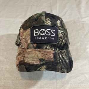 Boss snowplow camo Velcro back hat